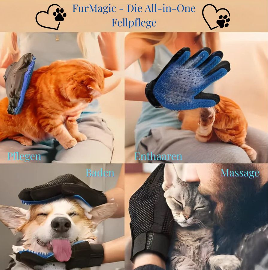 FurMagic Fellpflege Handschuh🧤 - für eine sanfte Pflege und glückliche Haustiere 🐕