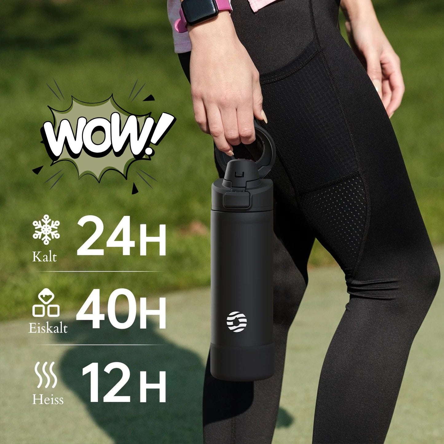 NeoTherm - deine innovative Edelstahl Thermoflasche mit magnetischer Handyhalterung 💯