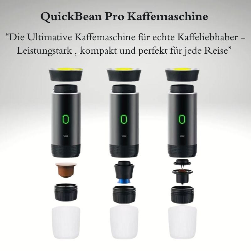 QuickBean Pro Kaffemaschine -  Frischer Kaffee, wo immer du bist ☕️
